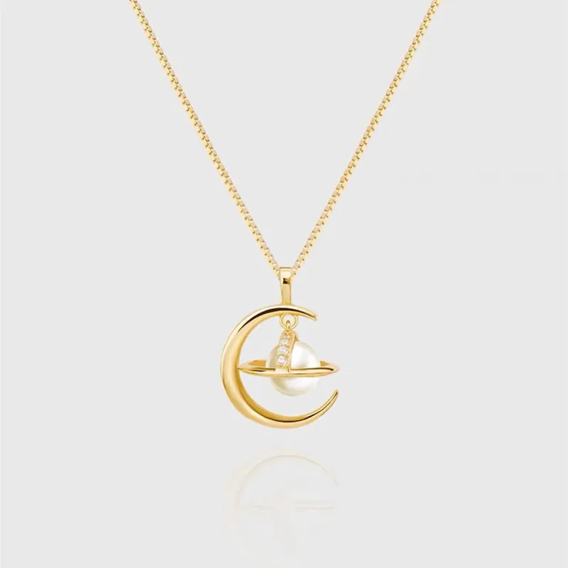 925 silver Sun & Moon Pendant Necklace set