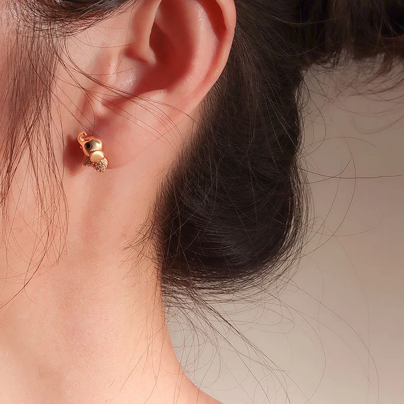 Sterling silver Elephant Stud Earrings with Crystal Detailing - Image 3