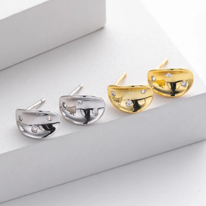 Sterling Silver Dome Stud Earrings