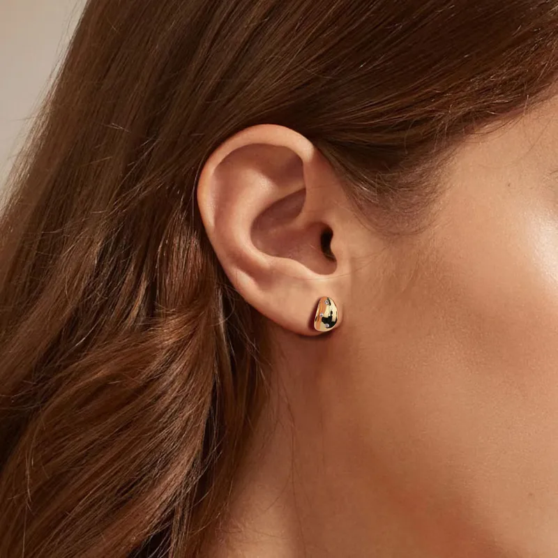 Sterling Silver Dome Stud Earrings - Image 3