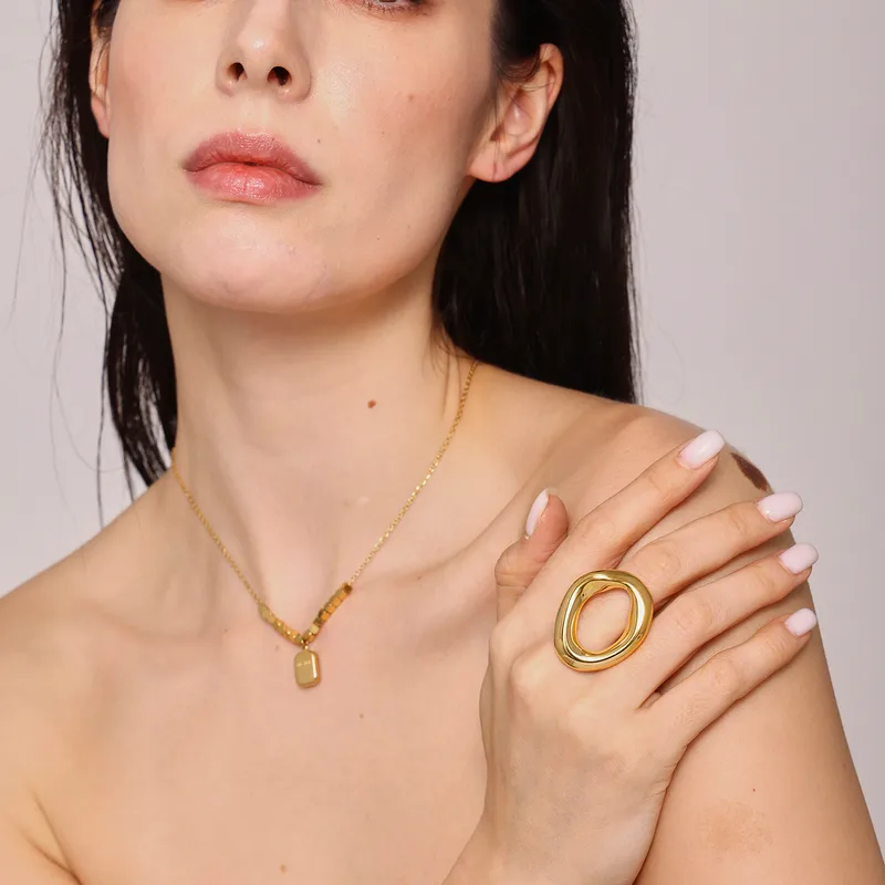 Geometric Minimalist Pendant Necklace - Image 3