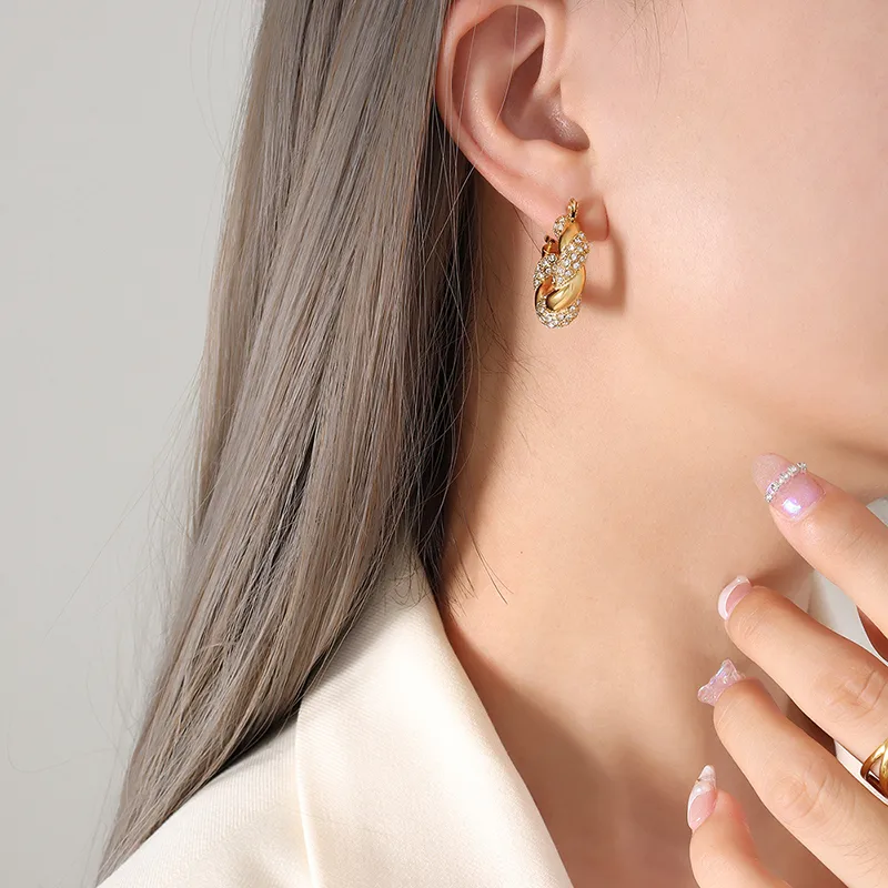 Interlocking Hoop Earrings - Image 2