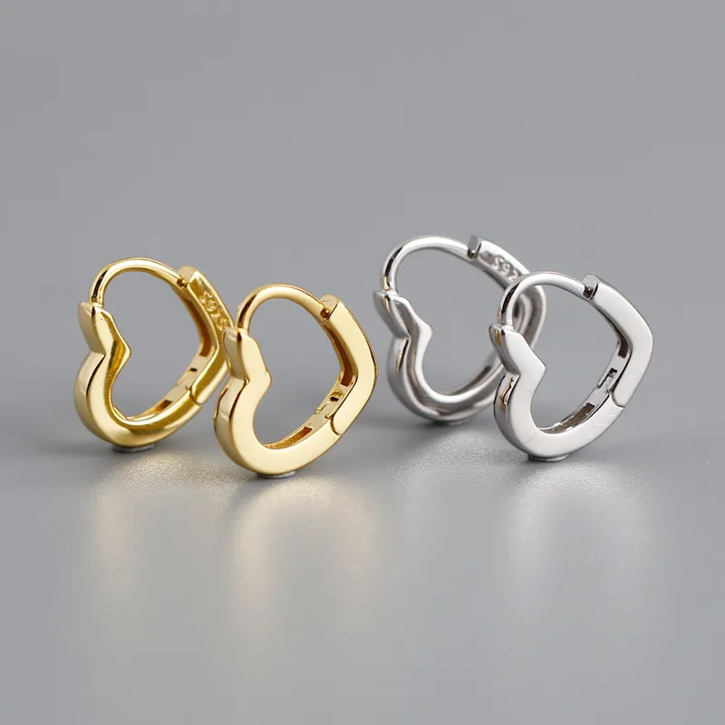Sterling silver Heart Hoop Earrings
