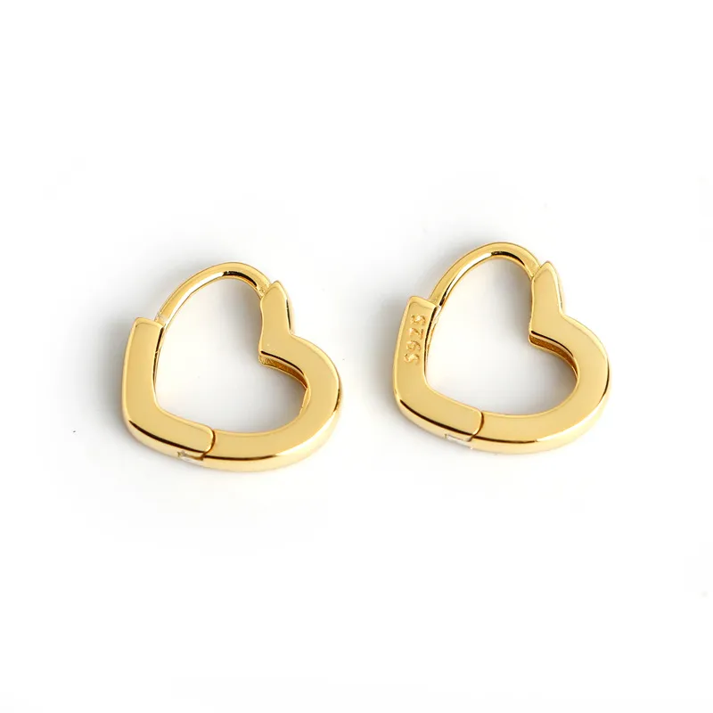 Sterling silver Heart Hoop Earrings - Image 2