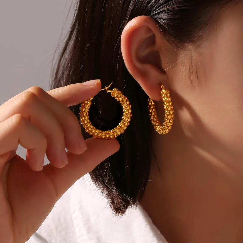Beaded Hoop Earrings - Image 3