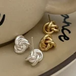 Sterling Silver Elegant  Knot Stud Earrings