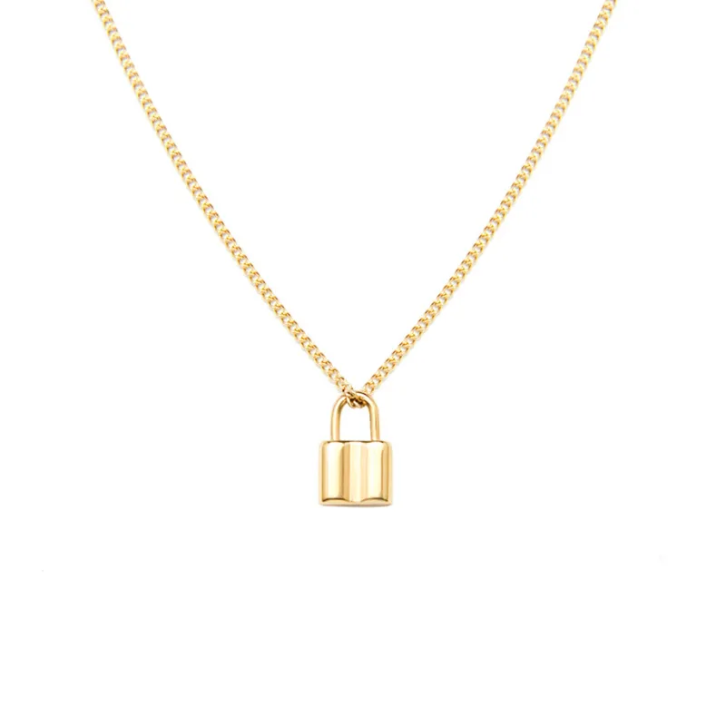 Golden Padlock Pendant Necklace