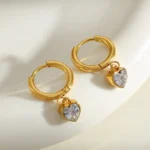 Heart Charm Hoop Earrings