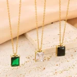 Emerald Green Crystal Pendant Necklace