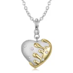 925 silver Dripping Heart Pendant Necklace