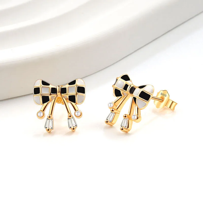 Sterling silver Bow Stud Earrings - Image 2