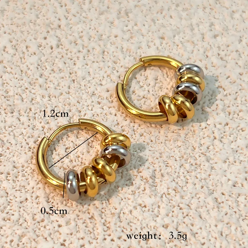 Dual-Tone  Hoop Earrings - Image 4