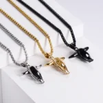 Bull Skull Pendant Necklace