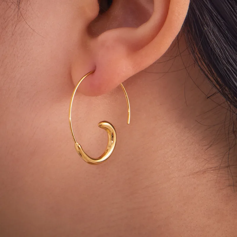 Minimalist Open Hoop Earrings - Image 4