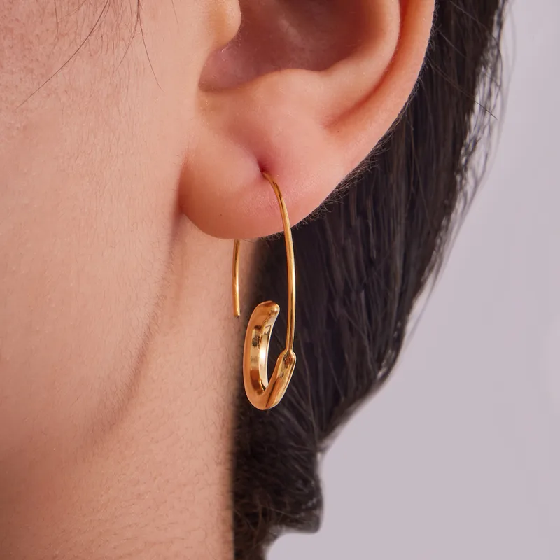 Minimalist Open Hoop Earrings - Image 2