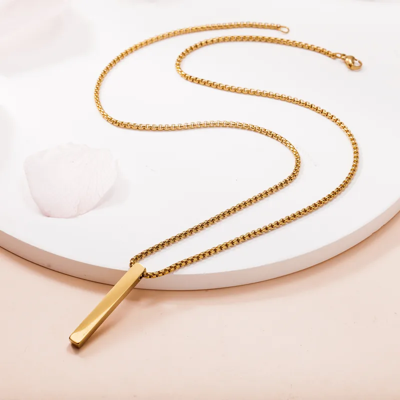 Minimalist Bar Pendant Necklace - Image 8