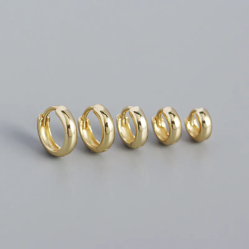 Sterling Silver Mini Huggie Hoop Earrings - Image 2
