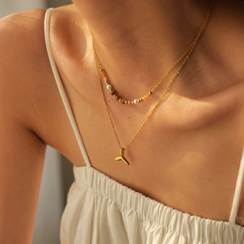 Layered Whale Tail Necklace - Image 5