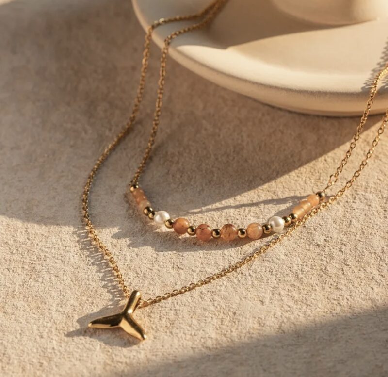 Layered Whale Tail Necklace - Image 2
