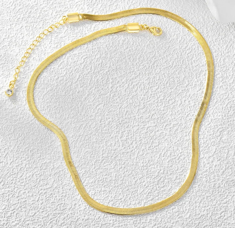 Herringbone Snake Chain Necklace - Image 2