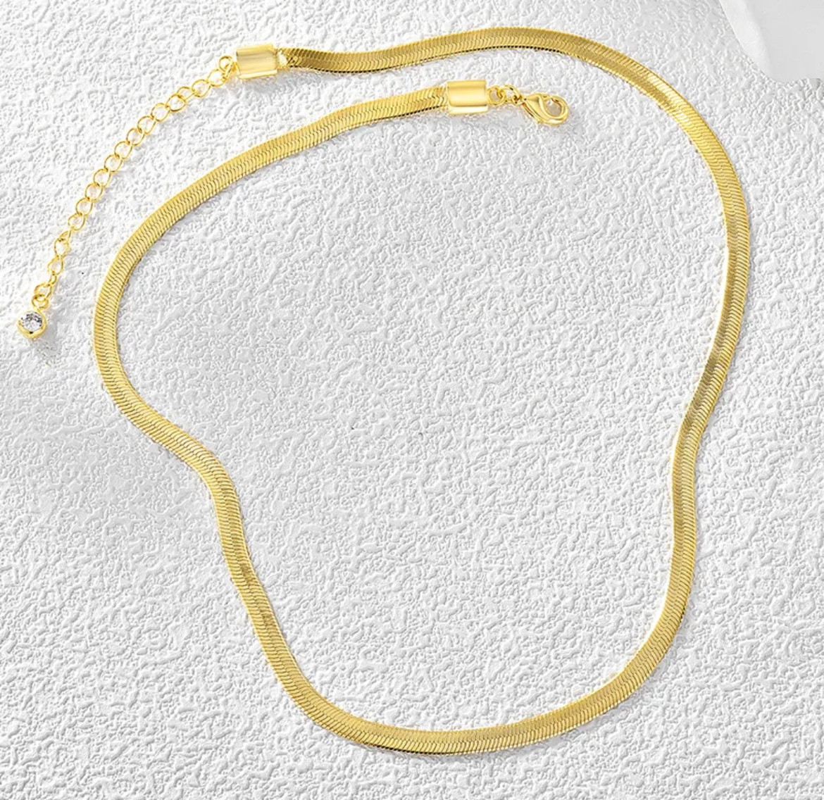 Herringbone Snake Chain Necklace - Image 2