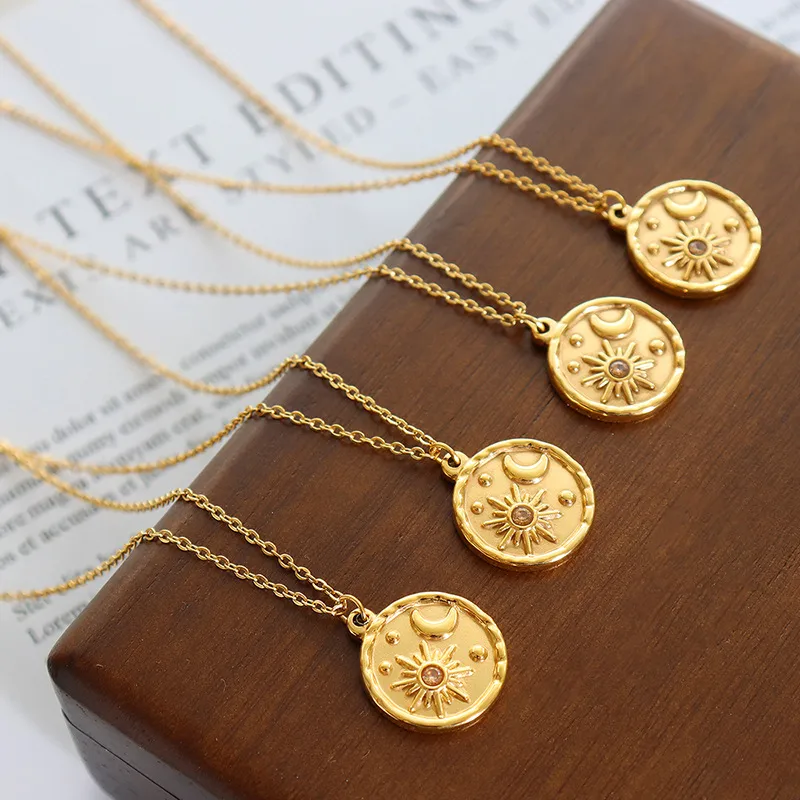 Celestial Sun & Moon Medallion Necklace - Image 2