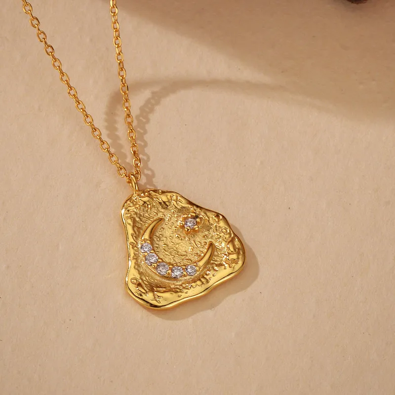 925 Silver Crescent Moon Pendant Necklace - Image 4