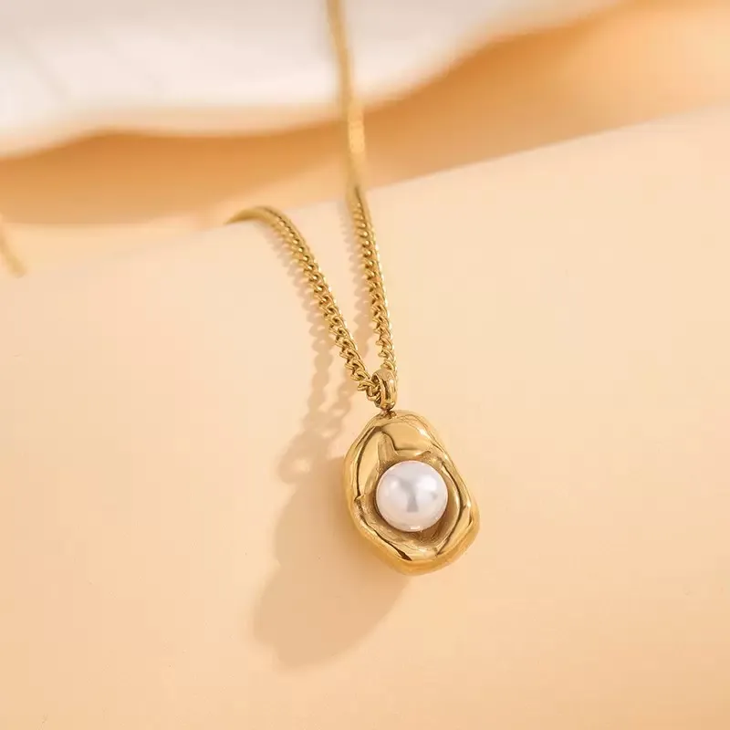 Minimalist Gold Necklace with Accent Charm - Image 5