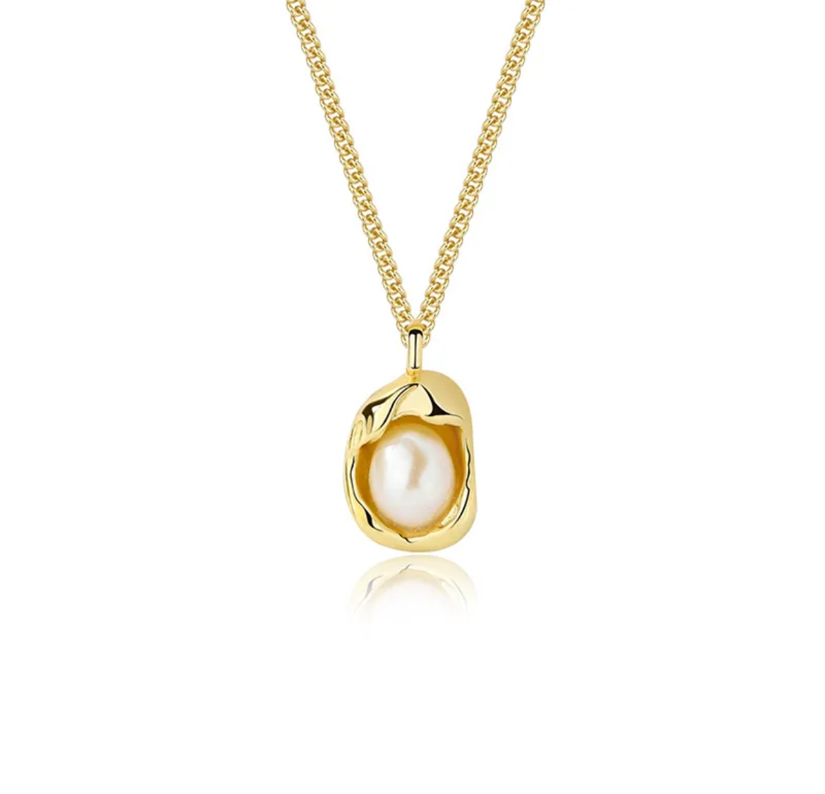 Minimalist Gold Necklace with Accent Charm - Image 4