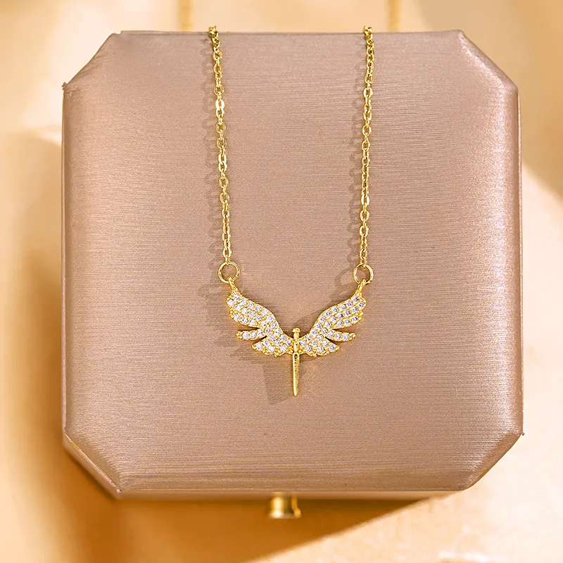 Elegant Angel-Wing Pendant Necklace - Image 4
