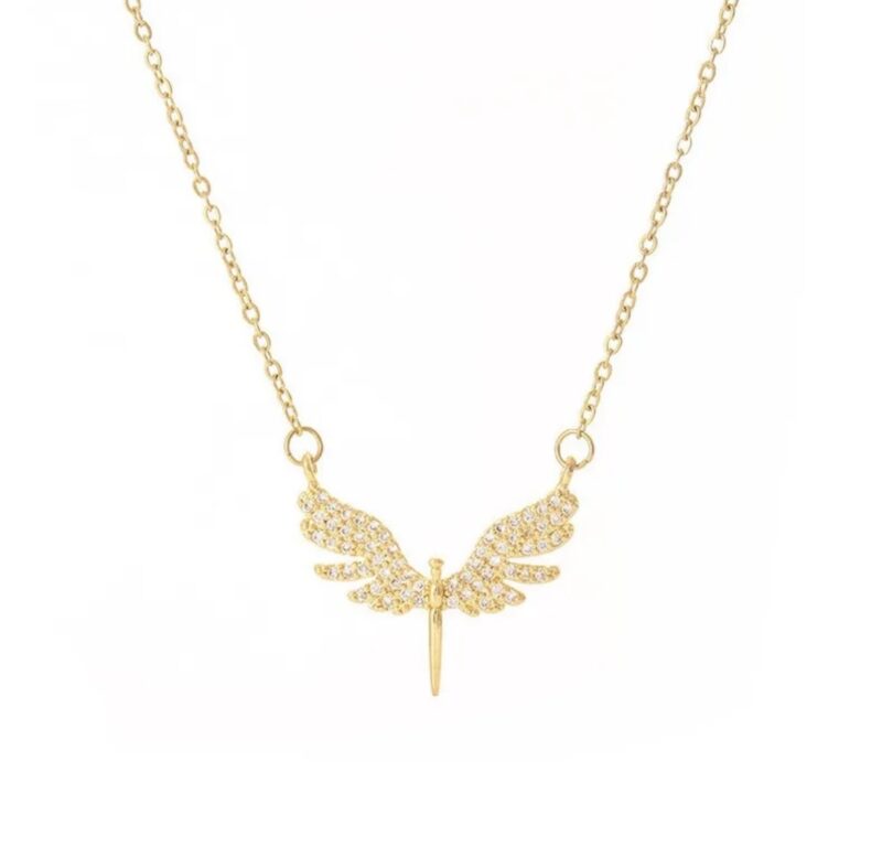 Elegant Angel-Wing Pendant Necklace