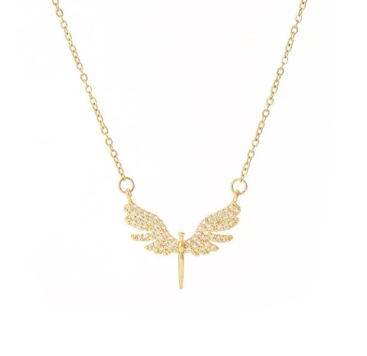Elegant Angel-Wing Pendant Necklace