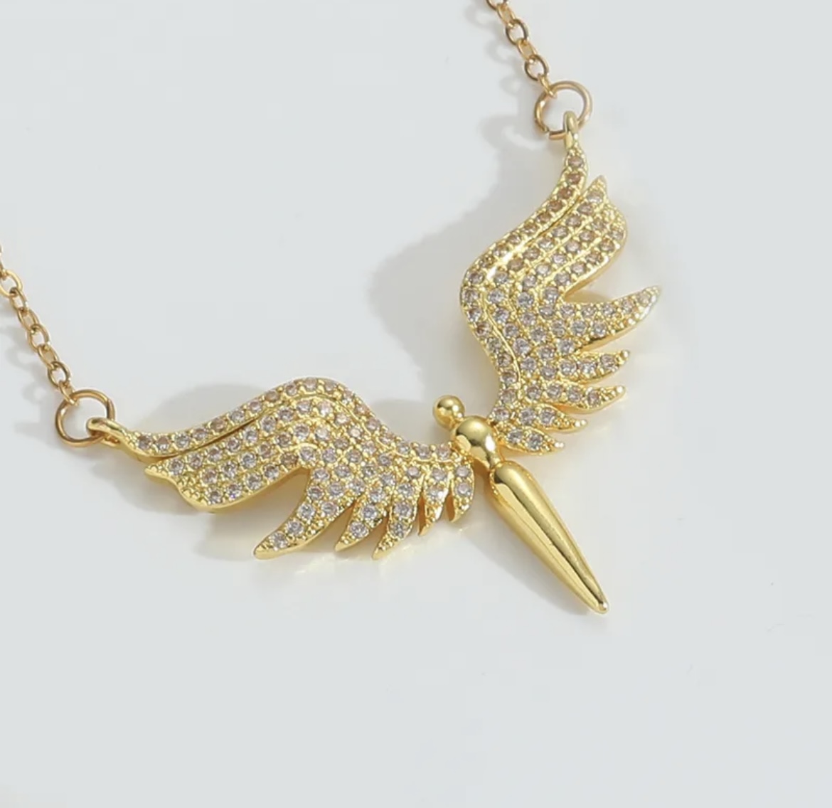 Elegant Angel-Wing Pendant Necklace - Image 2