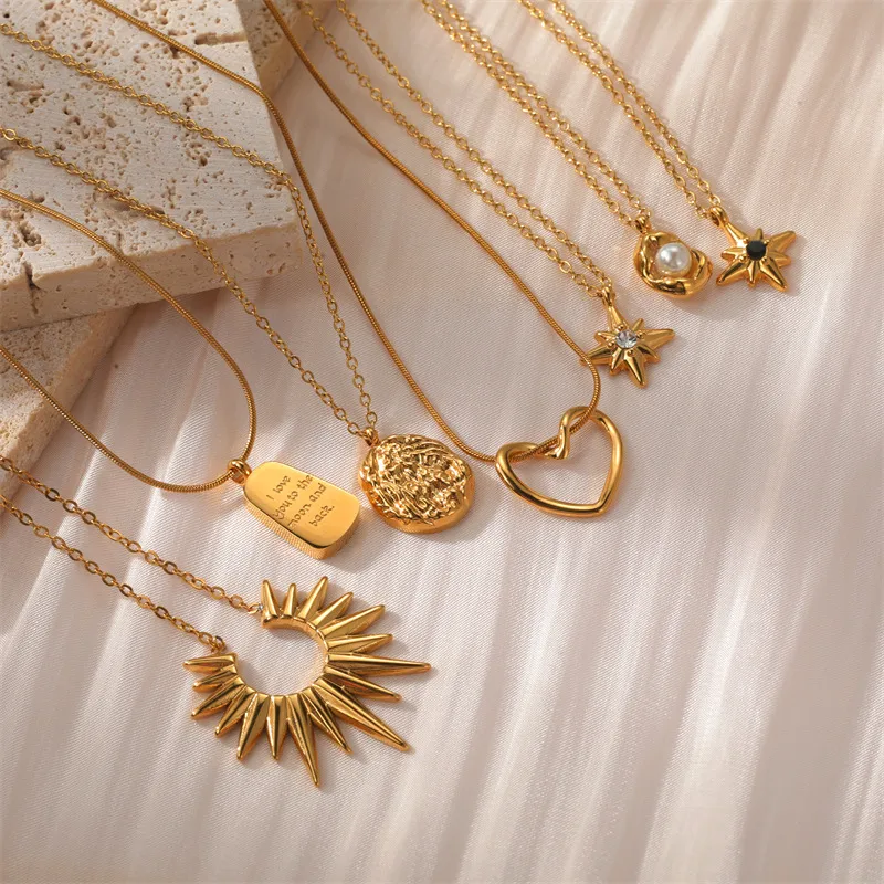 Minimalist Gold Necklace with Accent Charm