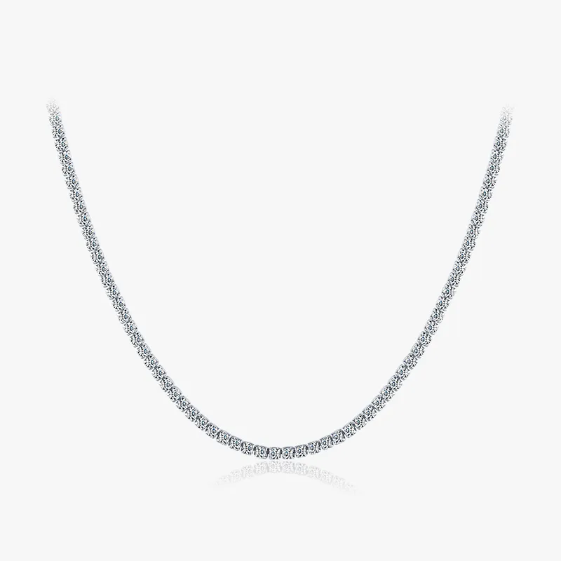 925 silver Classic Sparkling Tennis Necklace