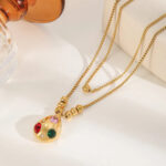 Multicolor Stone Pendant Necklace