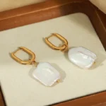 Hoop Earrings with Baroque Pearl Drops