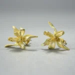 Sterling silver Orchid Flower Stud Earrings