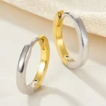 Two-Tone Minimalist Hoop Earrings