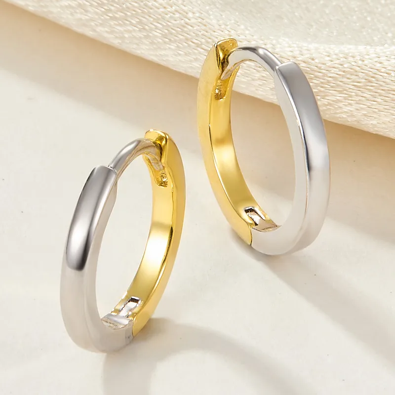 Two-Tone Minimalist Hoop Earrings