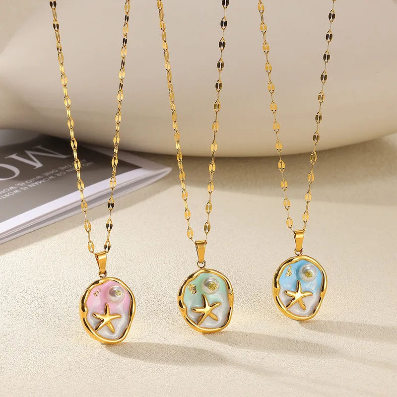 Starfish Shell Pendant Necklace