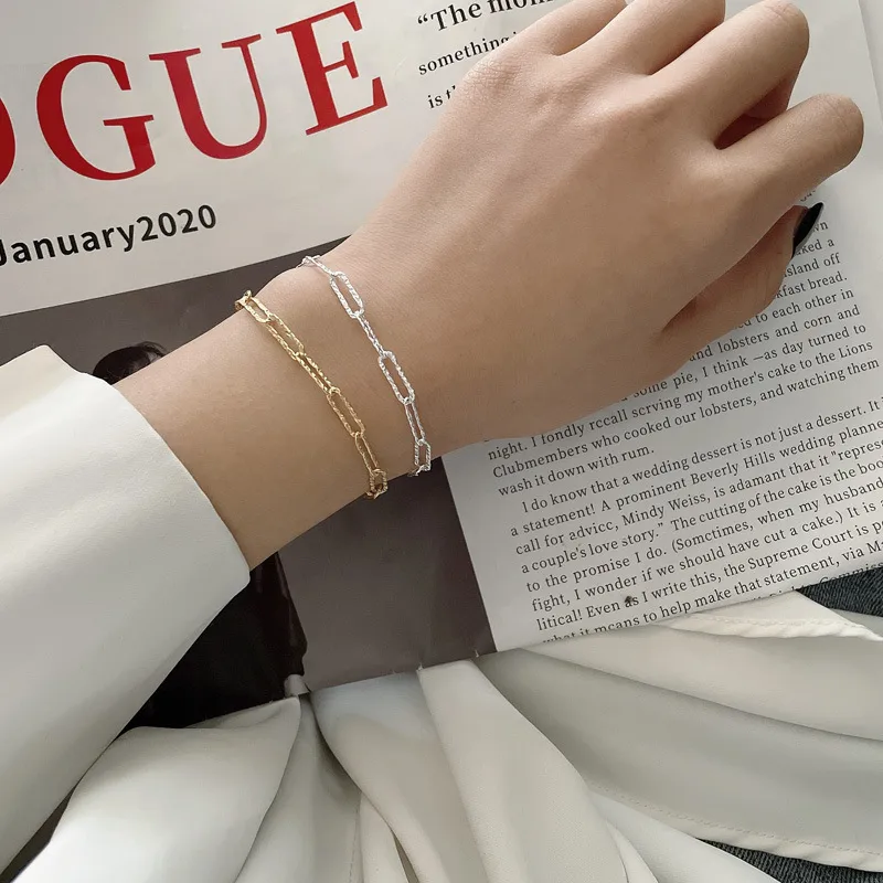 Sterling Silver Aurelia Textured Chain Link Bracelet - Image 5
