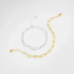 Sterling Silver Aurelia Textured Chain Link Bracelet