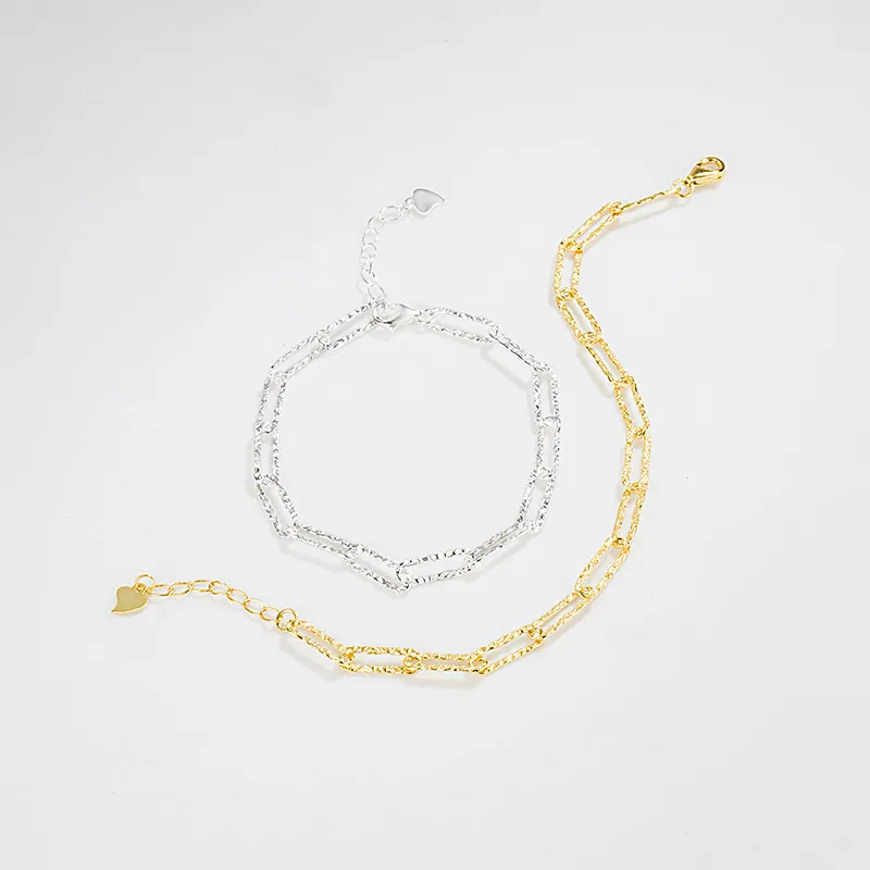Sterling Silver Aurelia Textured Chain Link Bracelet