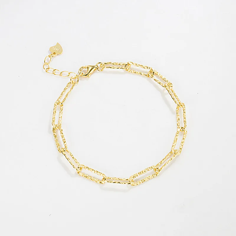 Sterling Silver Aurelia Textured Chain Link Bracelet - Image 2