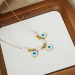 Evil Eye & Pearl Beaded Necklace