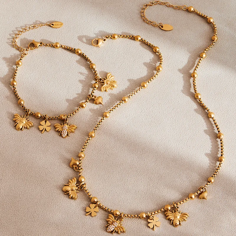 Lucky Bee Charm Bracelet and Necklace - Image 7