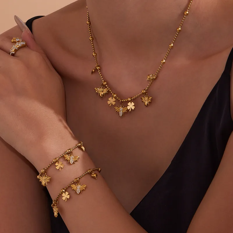 Lucky Bee Charm Bracelet and Necklace - Image 5