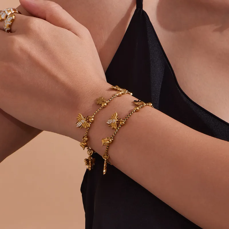 Lucky Bee Charm Bracelet and Necklace - Image 4