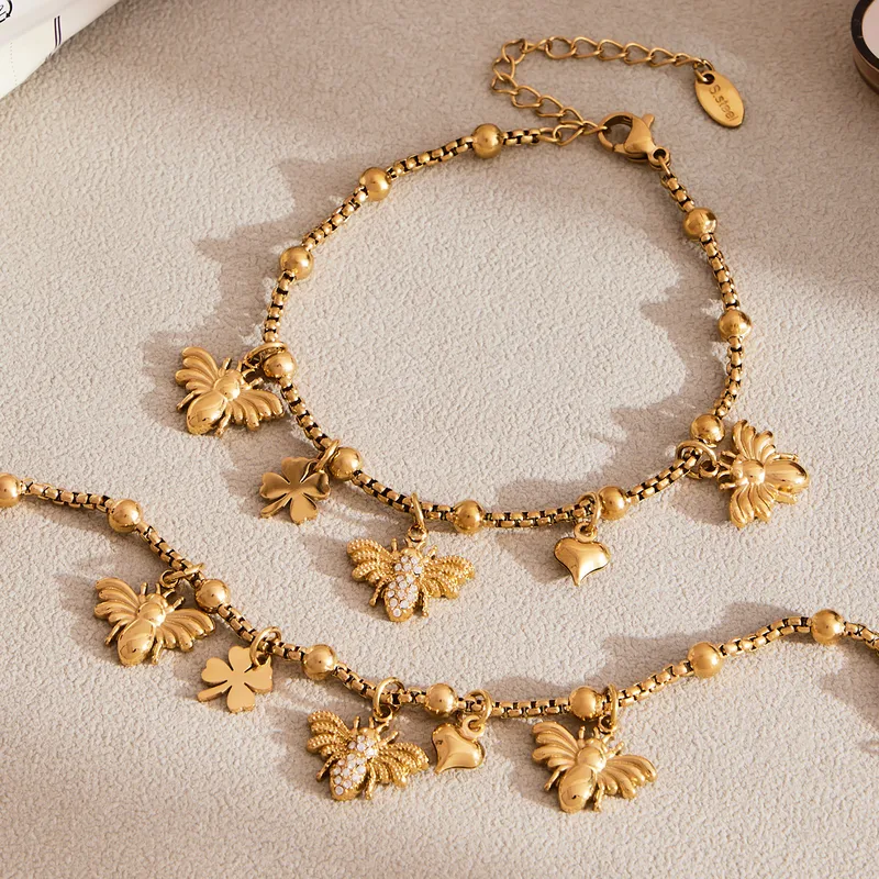 Lucky Bee Charm Bracelet and Necklace - Image 2